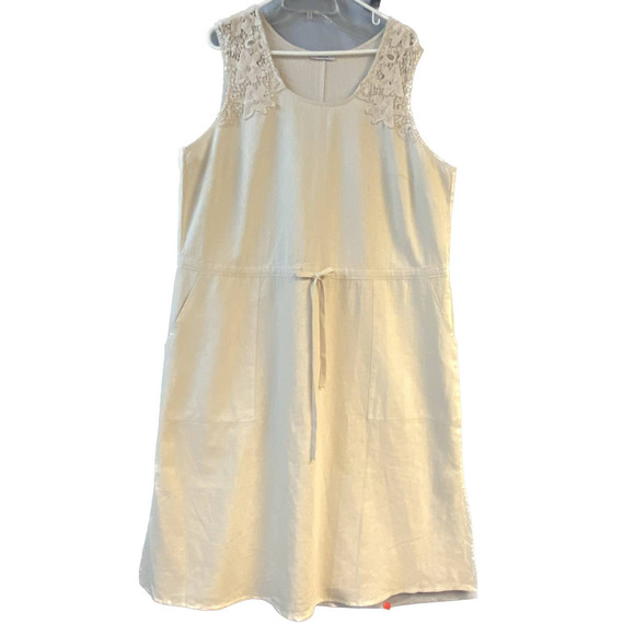 Avon Dresses & Skirts - Avon Linen Blend, Women's Size 18/20W, Beige, Lacy Shoulder Draw String Waist